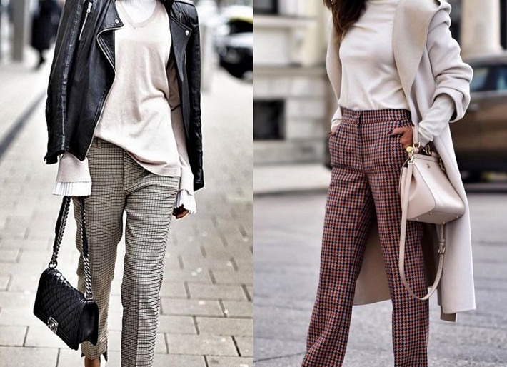 Брюки в клетку. С чем носить. Идеи стиля